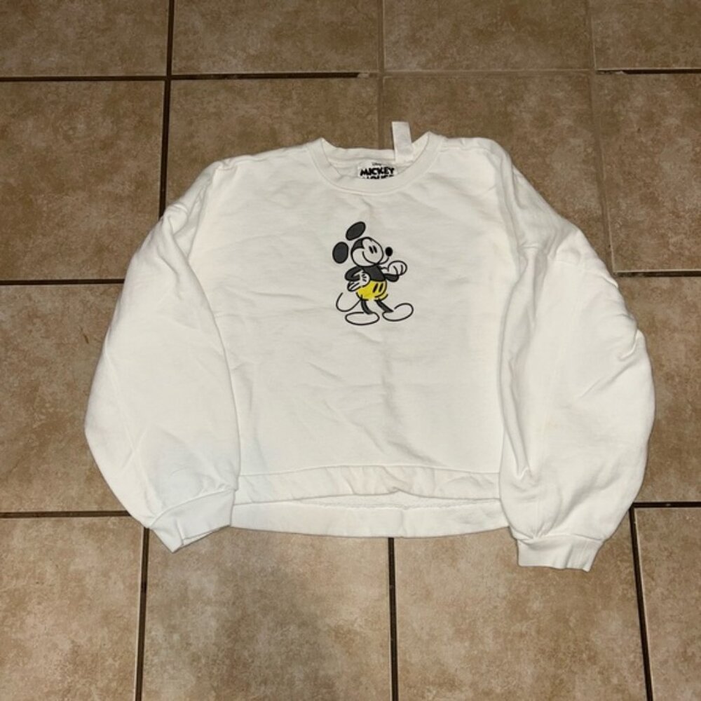 Disney Mickey Mouse Genuine Mousewear Sweatshirt Womens White Crew Neck Size xl
